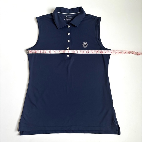 Peter Millar Golf Banded Sport Sleeveless Button Golf Shirts in Navy Blue Medium - Picture 9 of 17